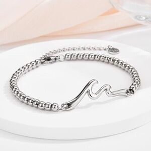 NWOT Tarsus Stainless Steel Silver Wave Graduation Bracelet